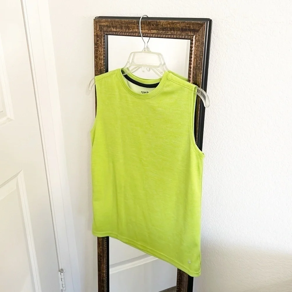 Old Navy Active boys neon green mesh tank top